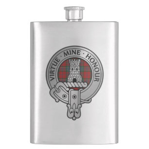 Clan MacLean Crest & Tartan Hip Flask