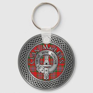 Clan MacLean Crest & Tartan Knot Keychain