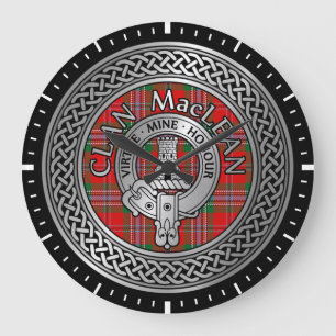 Clan MacLean Crest & Tartan Knot Large Clock