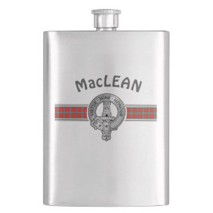 Clan MacLean (Edit) Crest & Tartan Hip Flask