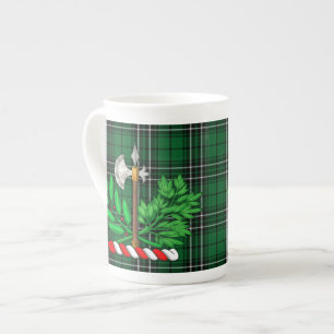 Clan MacLean Hunting Tartan And BattleAxe Crest Bone China Mug