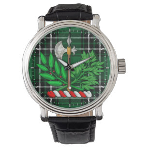 Clan MacLean Hunting Tartan And BattleAxe Crest Watch