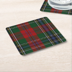 Clan MacLean Plaid Paper Coasters