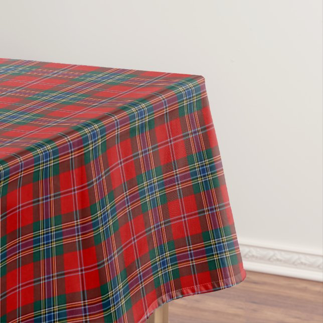 Clan MacLean Red, Blue and Green Scottish Tartan Tablecloth (In Situ)