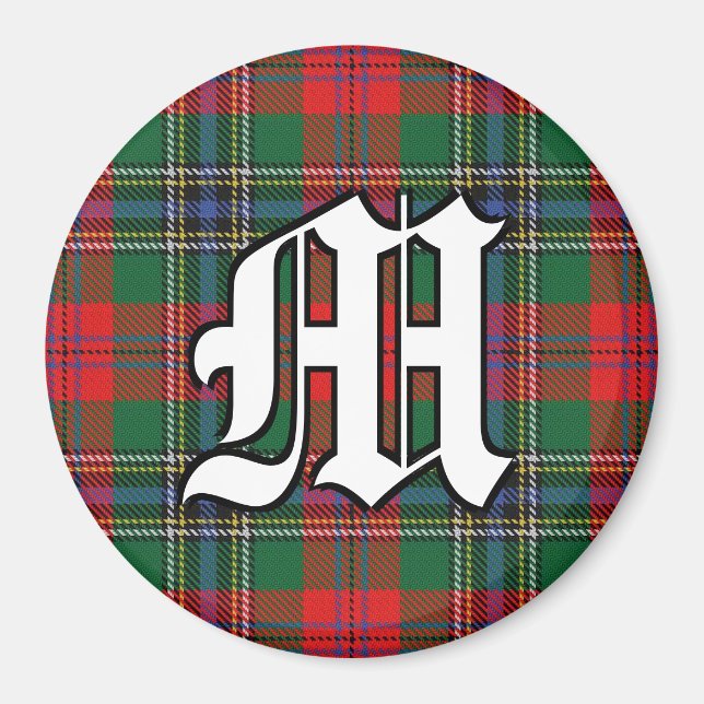 Clan MacLean Red Tartan Plaid Accents Magnet (Front)