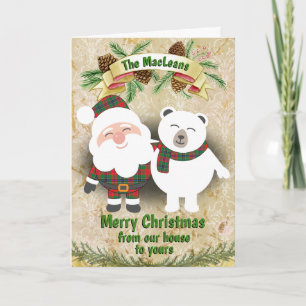 Clan MacLean Red Tartan Plaid Christmas Holiday Card