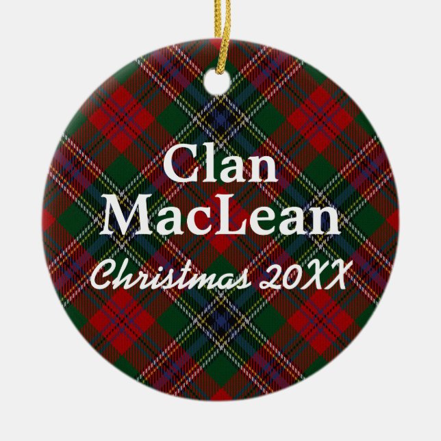 Clan MacLean Scottish Tartan Ceramic Ornament (Front)