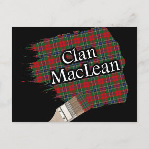 Clan MacLean Scottish Tartan Paint Brush Postcard