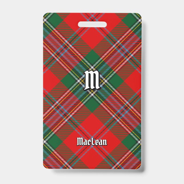 Clan MacLean Tartan ID Badge (Front)