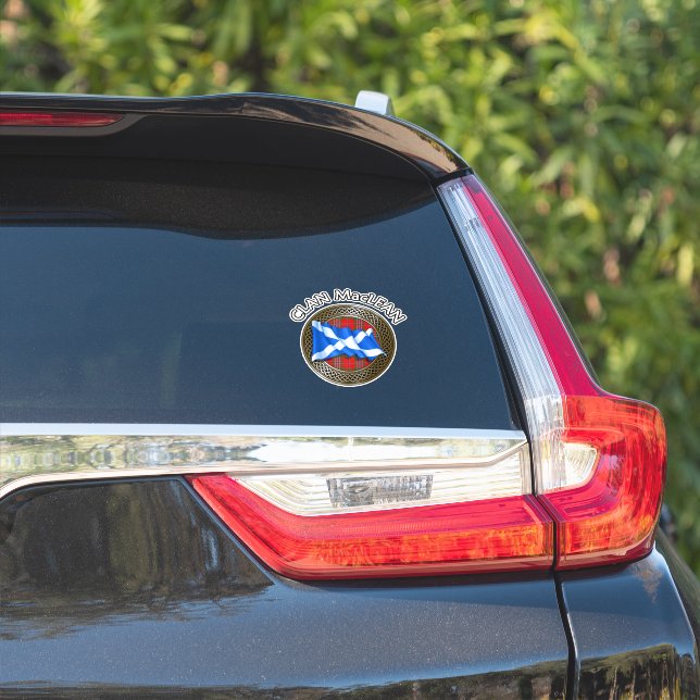 Clan MacLean Tartan Knot & Flag (Car Side)