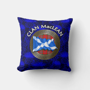 Clan MacLean Tartan Knot & Flag Cushion