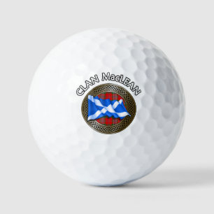 Clan MacLean Tartan Knot & Flag Golf Balls