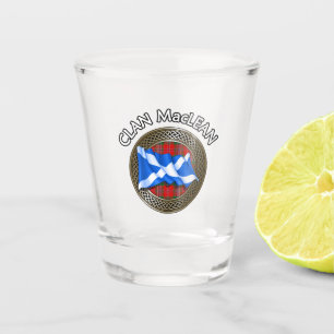 Clan MacLean Tartan Knot & Flag Shot Glass