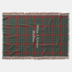 Clan MacLean Tartan Plaid Custom Throw Blanket