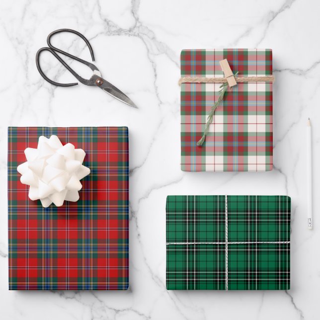 Clan MacLean Tartan Variations Wrapping Paper Sheet (Front)