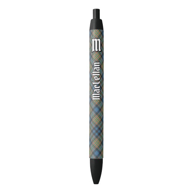 Clan MacLellan Ancient Tartan Black Ink Pen (Front Vertical)