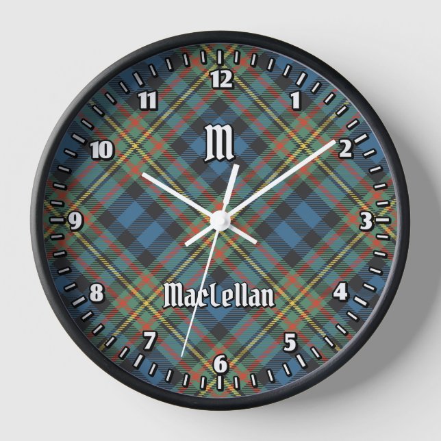 Clan MacLellan Ancient Tartan Clock (Front)