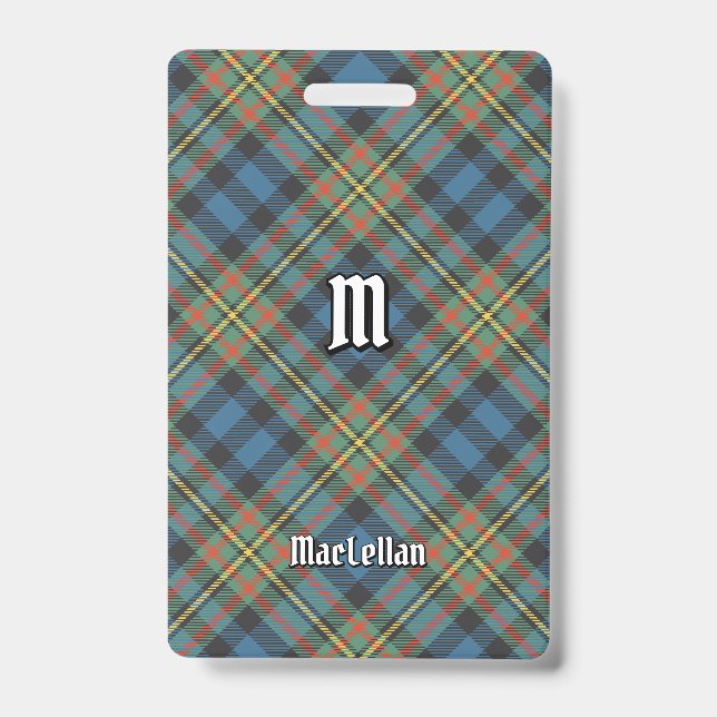 Clan MacLellan Ancient Tartan ID Badge (Front)