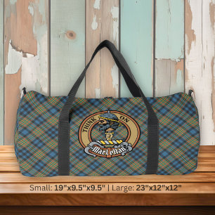 Clan MacLellan Crest over Ancient Tartan Duffle Bag