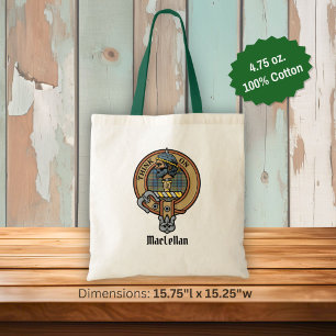 Clan MacLellan Crest over Ancient Tartan Tote Bag