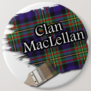 Clan MacLellan Tartan Paint Brush 6 Cm Round Badge