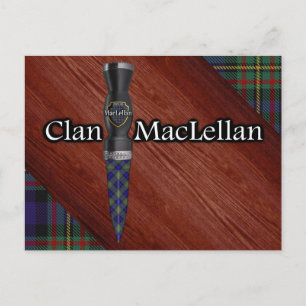 Clan MacLellan Tartan Sgian Dubh Blade Postcard