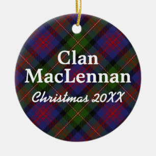 Clan MacLennan Scottish Tartan Ceramic Tree Decoration