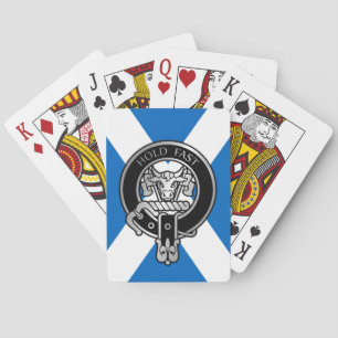 Clan MacLeod Crest on Saltire Playing Cards