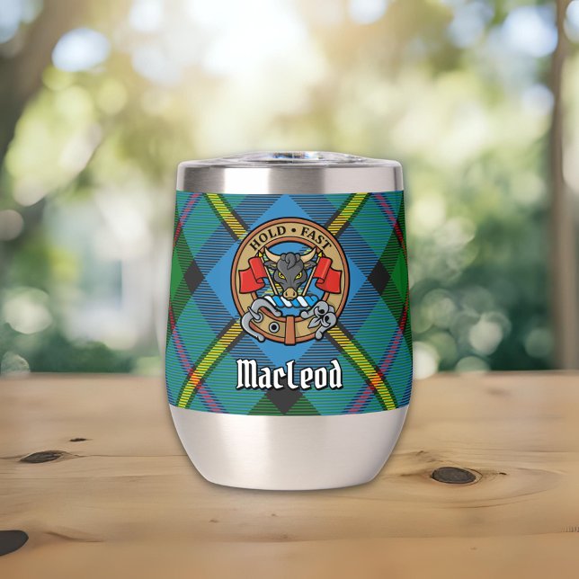Clan MacLeod Crest over Hunting Tartan (Creator Uploaded)
