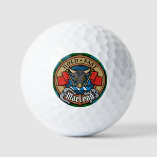 Clan MacLeod Crest over Hunting Tartan Golf Balls