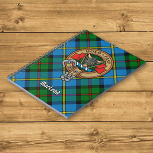 Clan MacLeod Crest over Hunting Tartan Notebook
