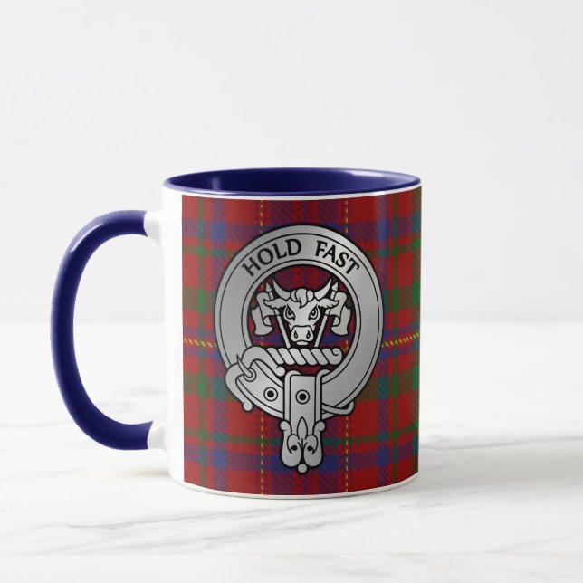Clan MacLeod Crest & Red Tartan Mug (Left)
