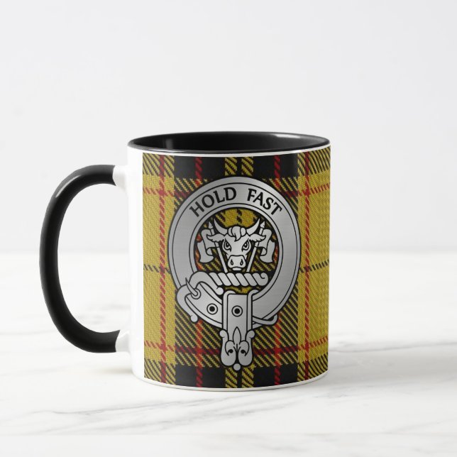 Clan MacLeod Crest & Snuffbox Tartan Mug (Left)