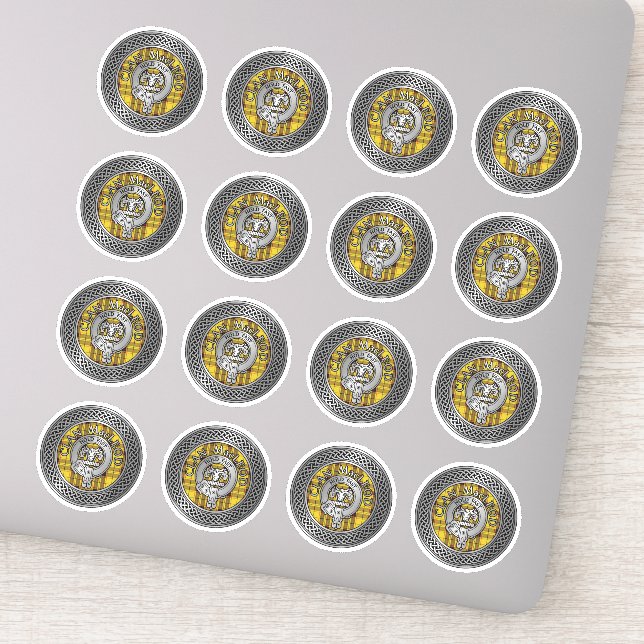 Clan MacLeod Crest & Tartan Knot Sticker (Detail)