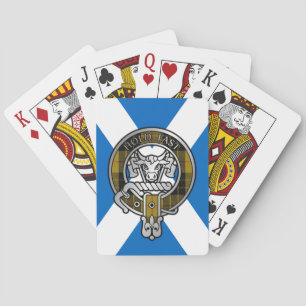 Clan MacLeod Crest & Tartan on Saltire Bicycle Pla Playing Cards