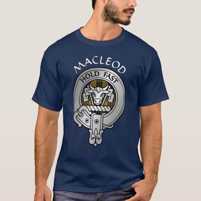 Clan MacLeod Crest & Tartan T-Shirt (Front)