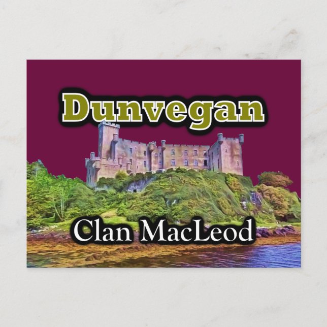 Clan MacLeod Dunvegan Castle Customise Sky Colour Postcard (Front)