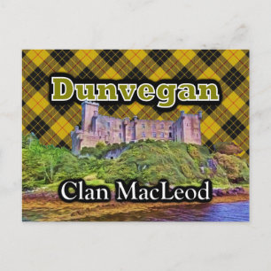 Clan MacLeod Dunvegan Castle Tartan Sky Postcard