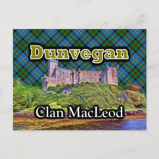 Clan MacLeod Dunvegan Castle Tartan Sky Postcard (Front)