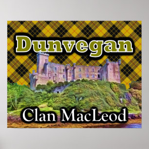 Clan MacLeod Dunvegan Castle Tartan Sky Poster