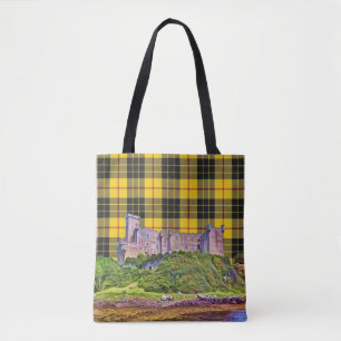 Clan MacLeod Dunvegan Castle Yellow Black Tartan Tote Bag