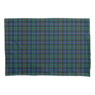 Clan MacLeod Green and Blue Scottish Plaid Pillowcase
