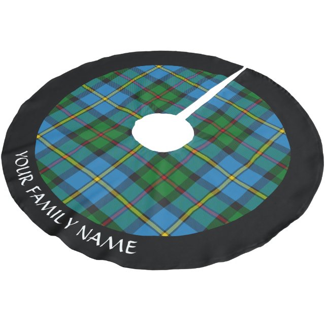 Clan MacLeod Hunting Tartan Brushed Polyester Tree Skirt (Angled)