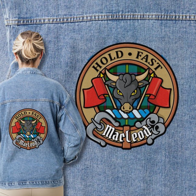 Clan MacLeod of Harris Crest over Hunting Tartan Denim Jacket (Creator Uploaded)