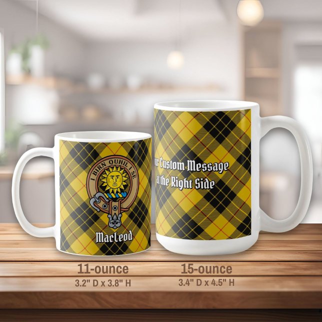 Clan MacLeod of Lewis Crest over Tartan Coffee Mug (Creator Uploaded)