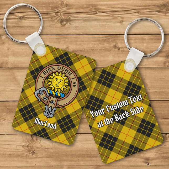Clan MacLeod of Lewis Crest over Tartan Keychain (Creator Uploaded)