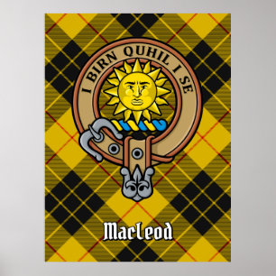 Clan MacLeod of Lewis Crest over Tartan Poster