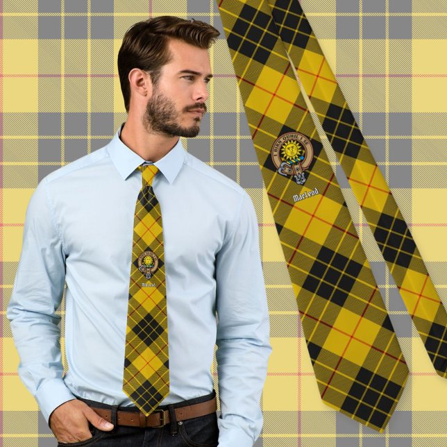 Clan MacLeod of Lewis Crest over Tartan Tie (Creator Uploaded)