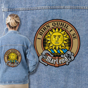 Clan MacLeod of Lewis Crest over Yellow Tartan Denim Jacket
