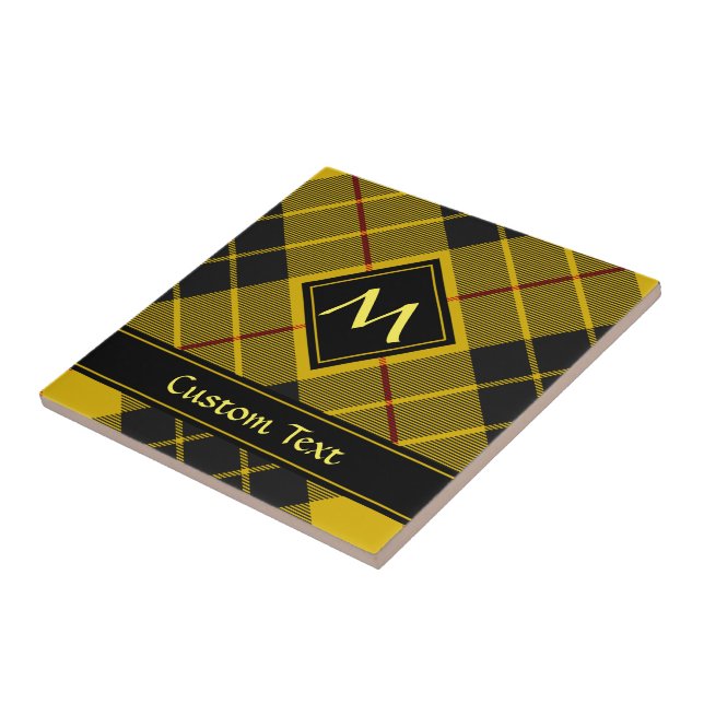 Clan Macleod of Lewis Tartan Ceramic Tile (Side)